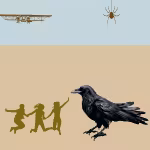 LOW_30_canvas_95c0cb_Porcelain_blue-sandpaper-UPP_70_canvas_e8d0a7_Chamomile-rough-cloth-sepia050-threeGirlsJumping-sepia060-spide-Biplano_Caudron_bi-motor-blackBird.avif