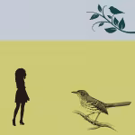 LOW_30_canvas_c9d3dc_Illusion_blue-white-wave-UPP_70_canvas_d3d95f_Limeade-white-plaster-sepia080-womanInShortDress-SingleBirdOnBranch-colourised_180PC_deepTealDarkened-thrasher.avif
