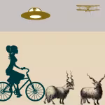 LOW_30_canvas_cac5c2_Wind_chime-tex2res1-UPP_70_canvas_f3e6c9_Afterglow-dark-tire-sepia200-bicycleAndFemaleRider-sepia050-alienSpaceCraft-niceLittleBiPlane-pairOfRams.avif