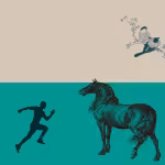 LOW_50_canvas_dbcbbd_Pink_tint-rice-paper-UP_50_canvas_00b89f_Aqua_green-dark-dot-sepia160-manRunning-twoBirdsOnABranch-colourised_180PC_deepTealDarkened-sepia080-horseDrawing.avif