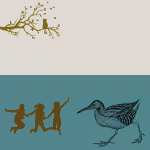 LOW_50_canvas_f0eee4_Marshmallow-light-mesh-UP_50_canvas_20706f_Bayou-weave-sepia060-threeGirlsJumping-sepia050-catInATreeWatchingBirds-bridDrawing.avif
